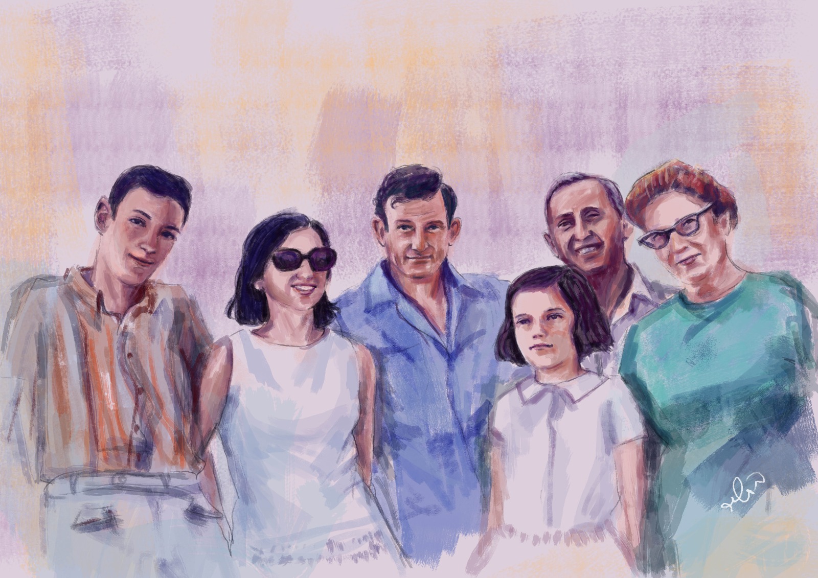 ציור משפחתי מקורי של בת-שיר